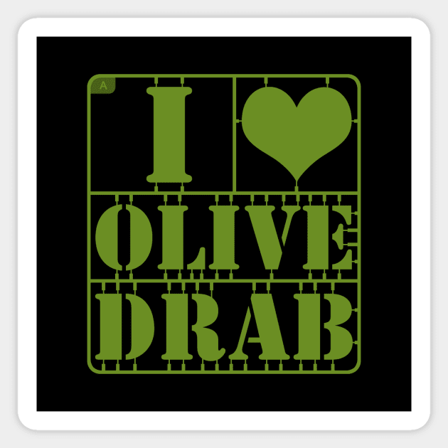 I Heart Olive Drab Sticker by GloopTrekker Select